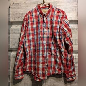 Buffalo Jackson Casual Red and Blue Plaid Button Down Shirt